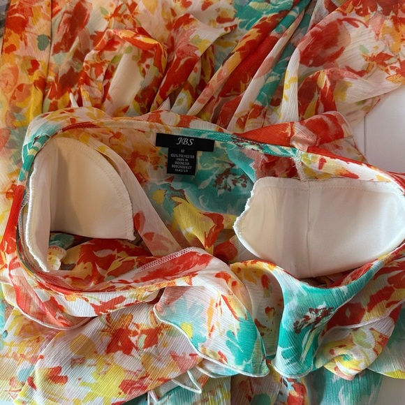 Vintage 90s-Y2K JBS Floral Flutter Midi Dress Size 12 Romantic Feminine Cottage - Picture 5 of 8